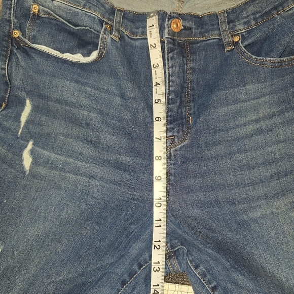 Nicole Miller Soho High Rise Ankle Skinny Distressed Jeans Size 16 - Picture 9 of 10